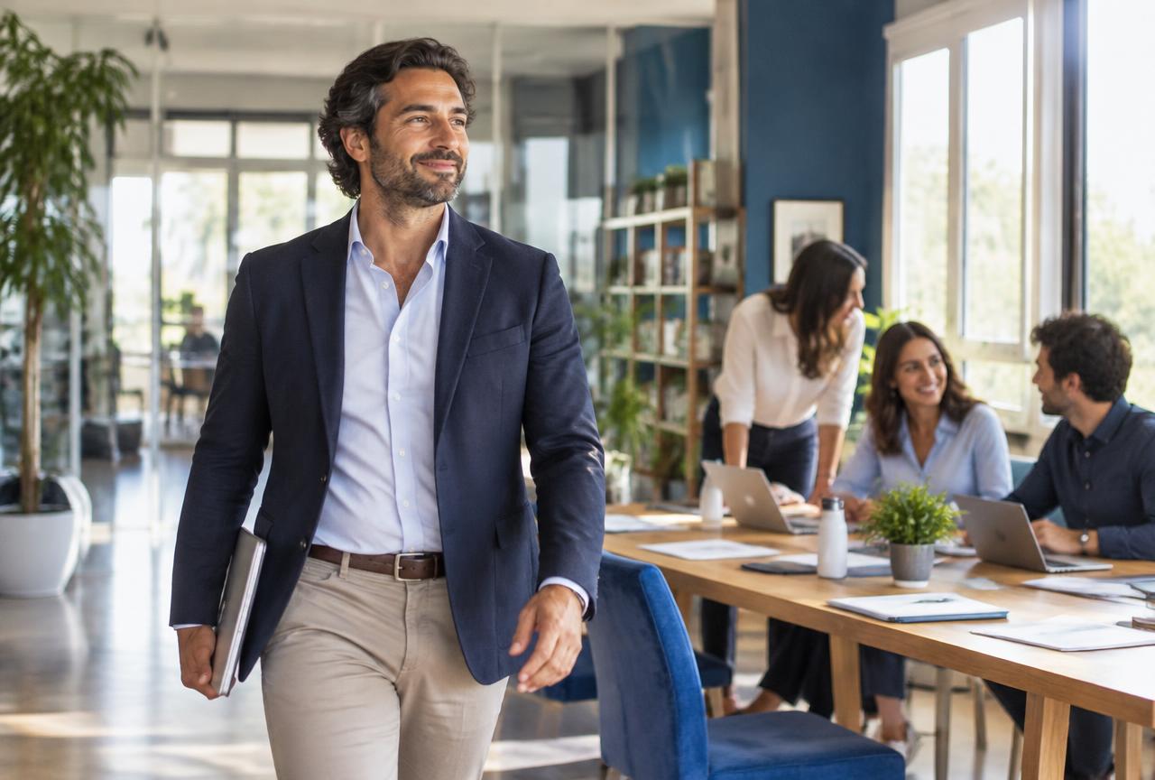 Imprenditore che sceglie di guidare la crescita della propria azienda